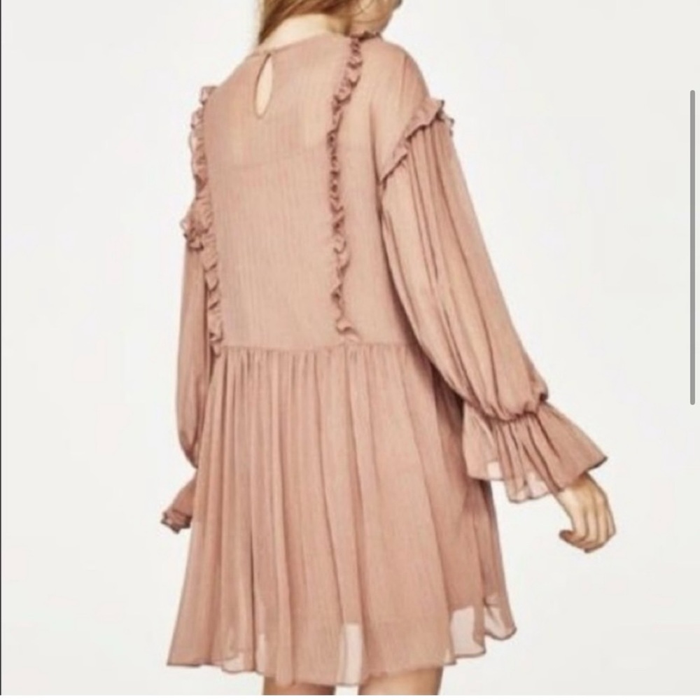 Zara Shiny Frilled Dress - Picture 2 of 13